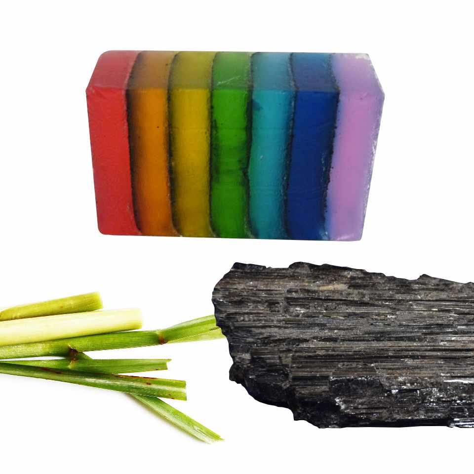 VIBGYOR Soap with Tourmaline Crystal & Lemongrass Oil
