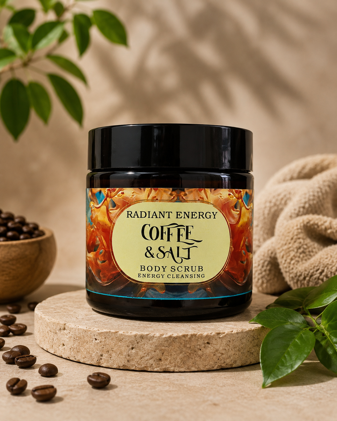 Radiant Energy: Coffee & Salt Body Scrub for Energy Cleansing