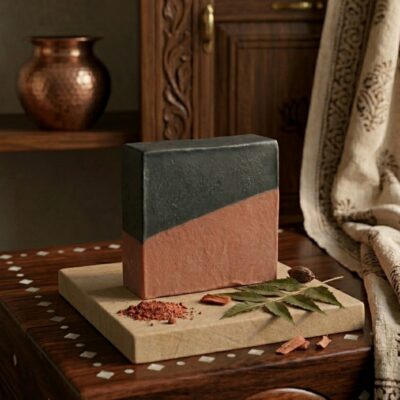 Charcoal & French Red Clay Soap | Detox & Anti-Aging Spa Bar with Cananga Essential Oil