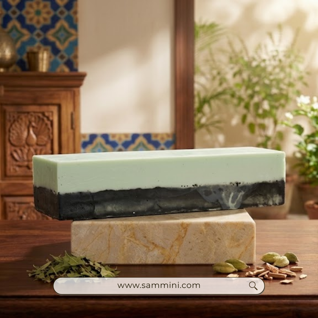 Charcoal & French Green Clay Soap with Tea Tree Essential Oil | Detox & Acne Control Spa Bar - Image 4