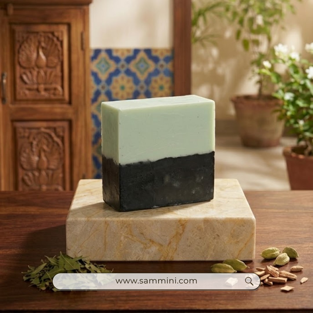 Charcoal & French Green Clay Soap with Tea Tree Essential Oil | Detox & Acne Control Spa Bar